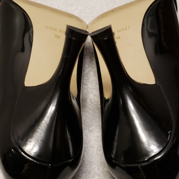 Nine West Kenny black patent leather peeptoe, 7 - Picture 8 of 12